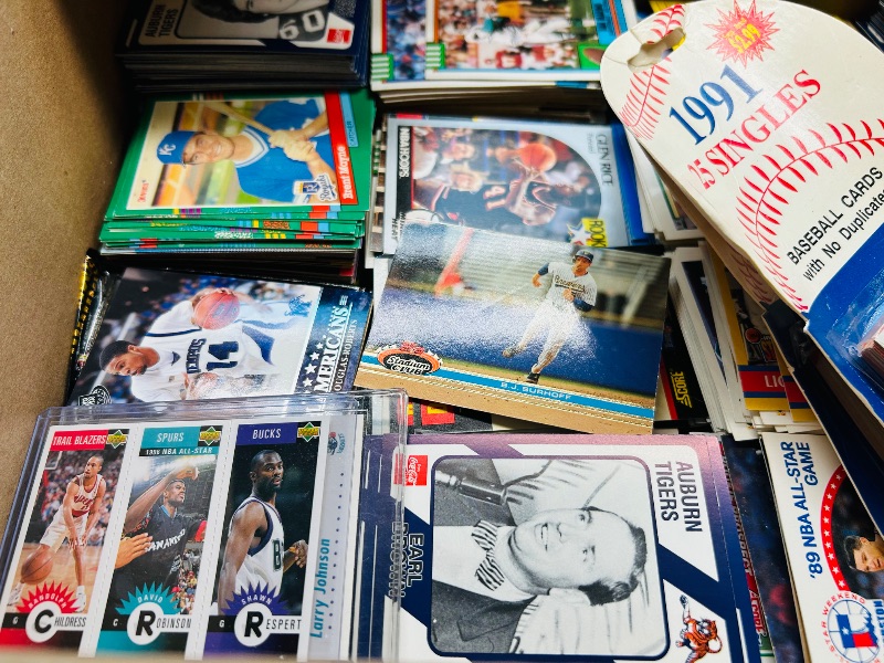 Photo 1 of 152286…final sale no returns/refunds- box of thousands of sports cards and items in small moving box 17 x 12 x 12” 