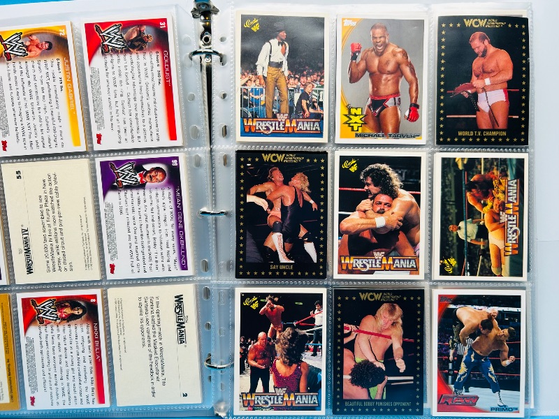 Photo 1 of 152288…final sale no returns/refund- 153 mixed wrestling cards in binder