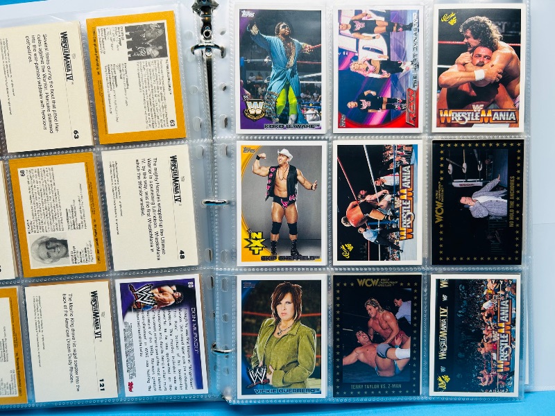 Photo 1 of 152288…final sale no returns/refund- 153 mixed wrestling cards in binder