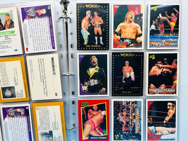 Photo 1 of 152288…final sale no returns/refund- 153 mixed wrestling cards in binder