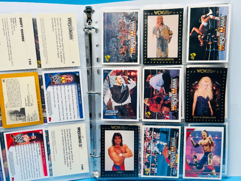 Photo 1 of 152288…final sale no returns/refund- 153 mixed wrestling cards in binder