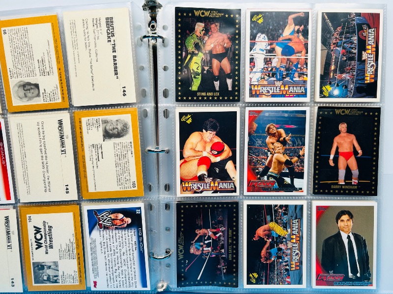 Photo 1 of 152288…final sale no returns/refund- 153 mixed wrestling cards in binder