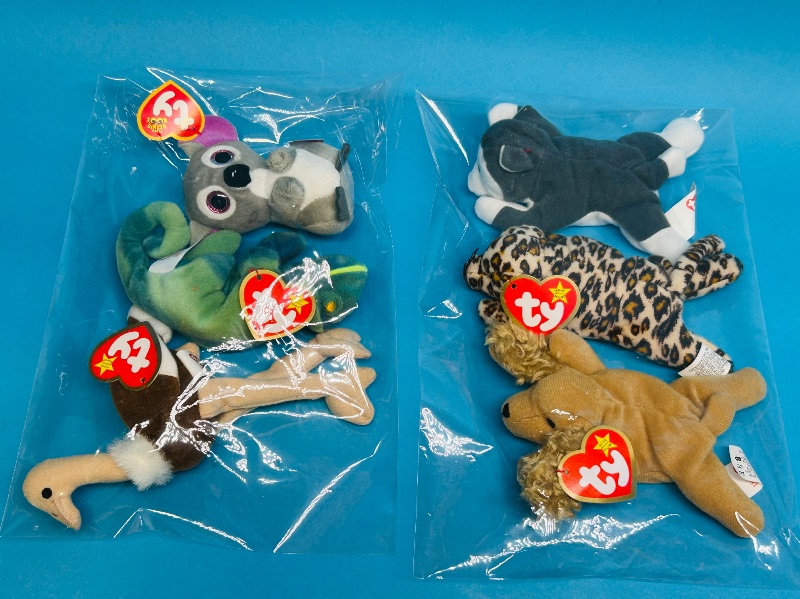 Photo 1 of 152312…6 small TY beanie babies  in plastic bags