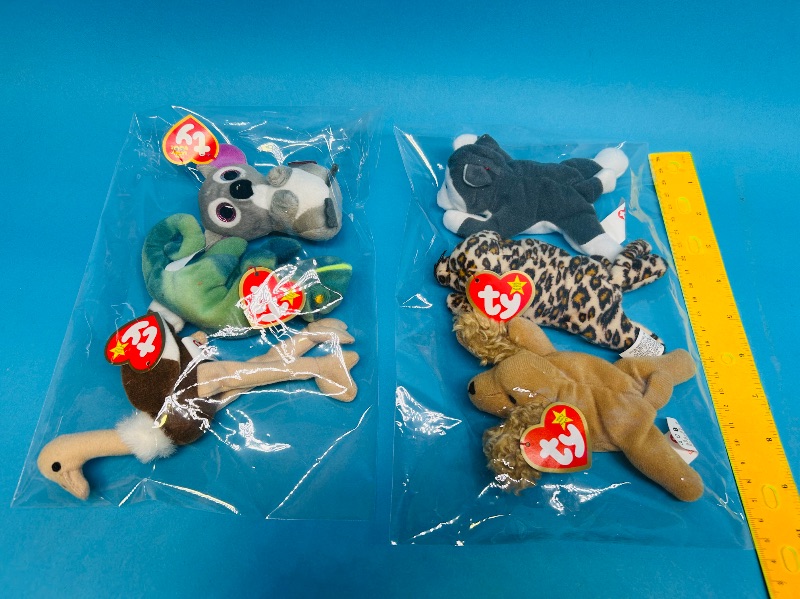 Photo 1 of 152312…6 small TY beanie babies  in plastic bags