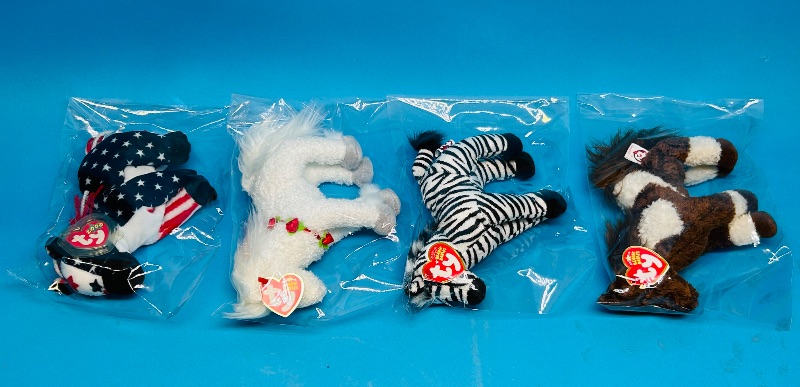 Photo 1 of 152315…4 TY beanie babies-horses-  in plastic bags