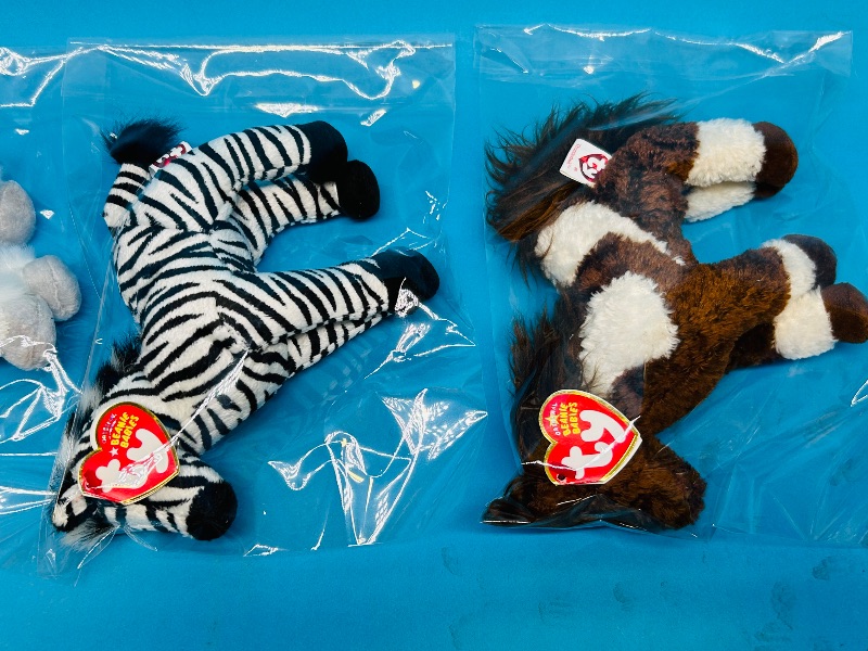 Photo 1 of 152315…4 TY beanie babies-horses-  in plastic bags
