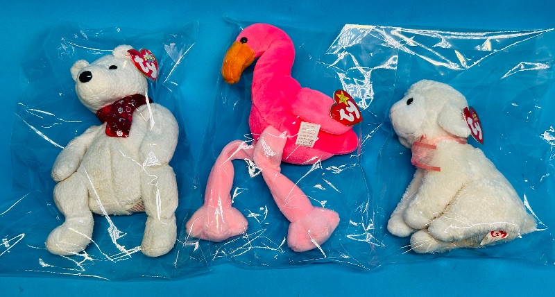 Photo 1 of 152323… 3 TY beanie babies  in plastic bags 