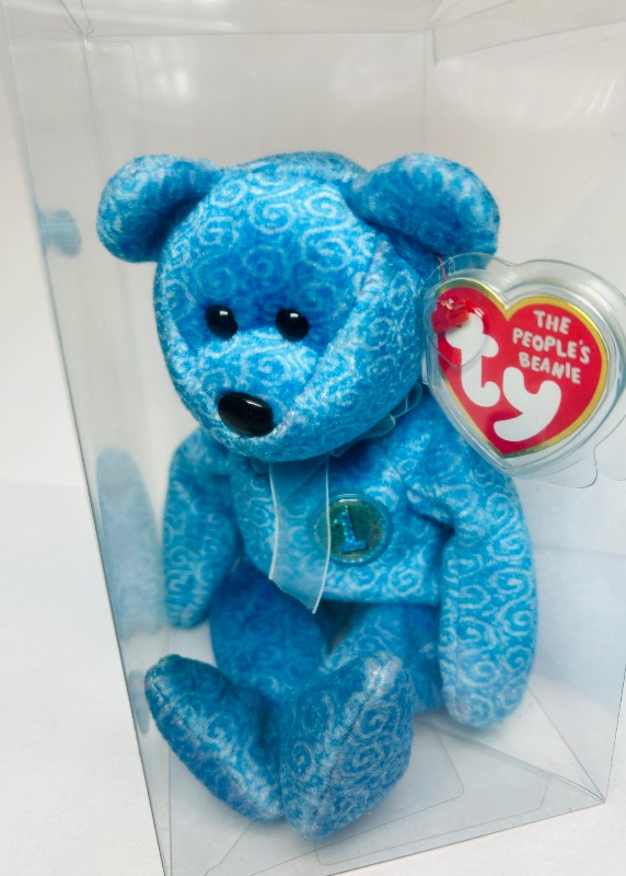 Photo 1 of 152328…TY beanie baby bear #1 in plastic display 