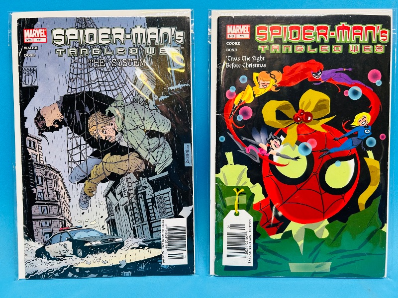 Photo 1 of 152336…2 Spider-Man tangled web comics in plastic sleeves 