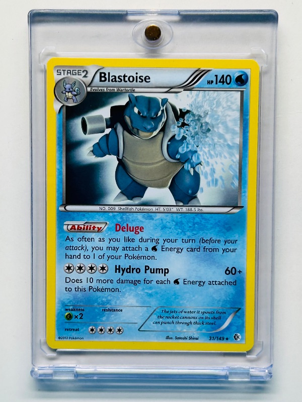 Photo 1 of 152382… Pokémon Blastoise card in hard plastic case 