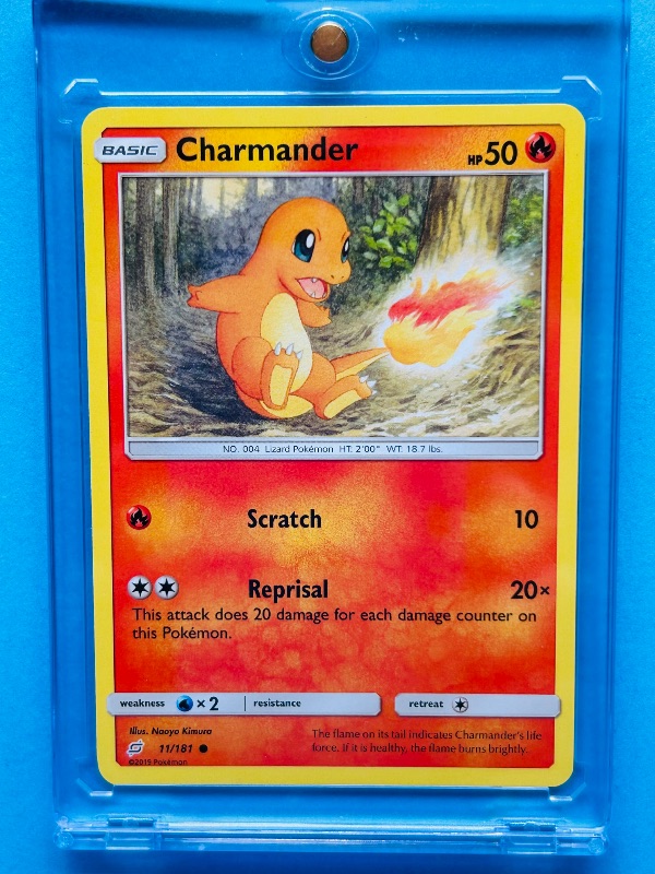 Photo 1 of 152384… Pokémon Charmander card in hard plastic case 