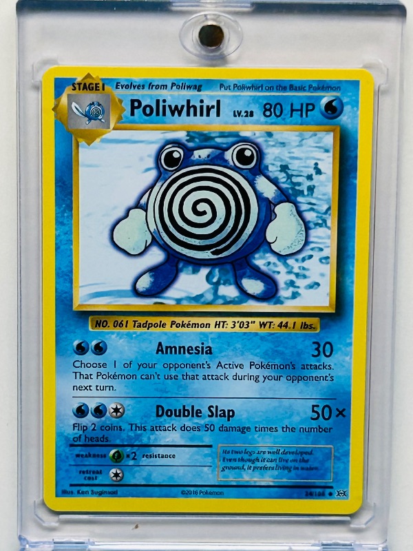 Photo 1 of 152387… Pokémon Poliwhirl card in hard plastic case 