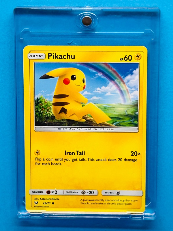 Photo 1 of 152390… Pokémon Pikachu card in hard plastic case 