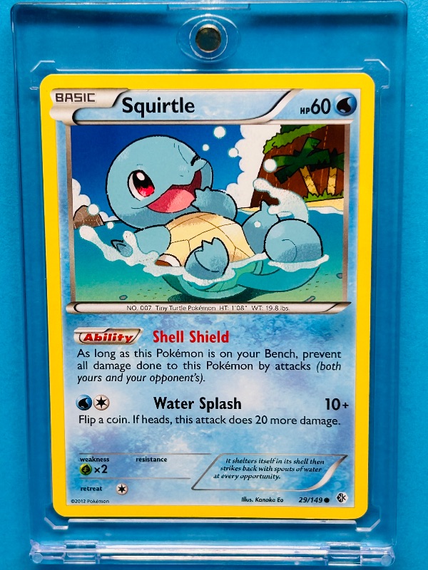 Photo 1 of 152394… Pokémon Squirtle card in hard plastic case 