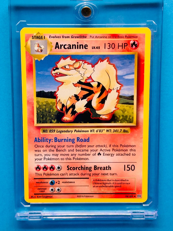 Photo 1 of 152397… Pokémon Arcanine card in hard plastic case 