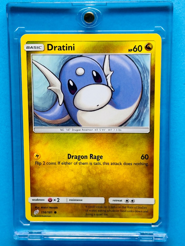 Photo 1 of 152398… Pokémon Dratini card in hard plastic case 