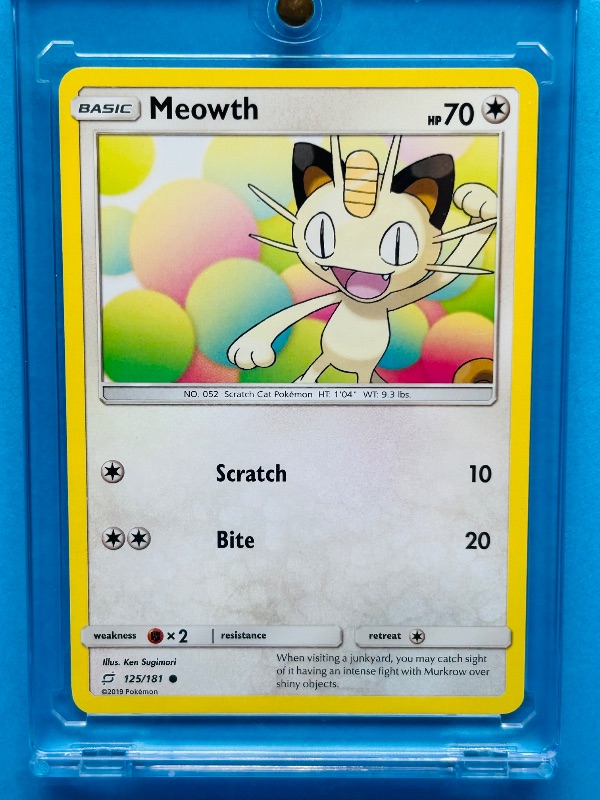 Photo 1 of 152400… Pokémon Meowth card in hard plastic case 