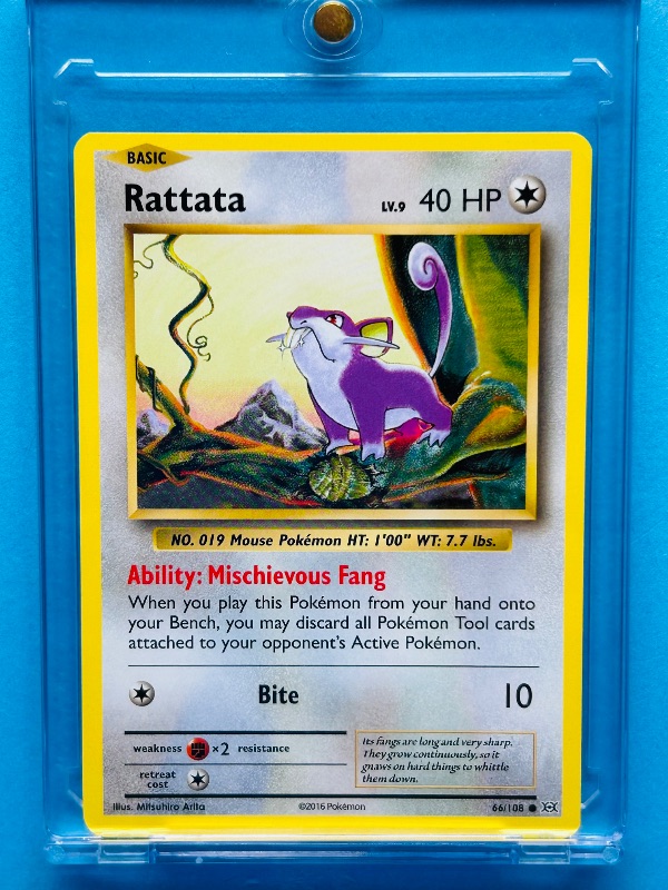 Photo 1 of 152401… Pokémon Rattata card in hard plastic case 