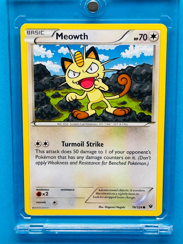 Photo 1 of 152404… Pokémon Meowth card in hard plastic case 
