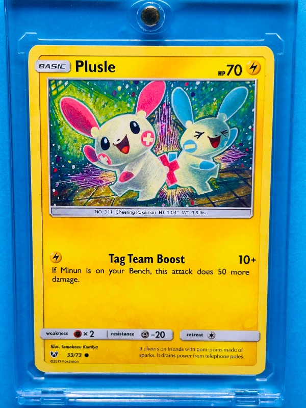 Photo 1 of 152406… Pokémon Plusle card in hard plastic case 