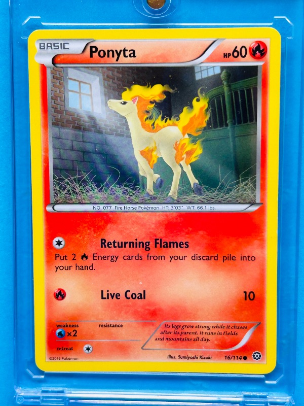 Photo 1 of 152408… Pokémon Ponyta card in hard plastic case 