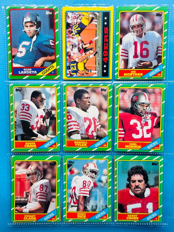 Photo 1 of 152413…final sale no returns/refunds- Complete 396 card set- Rookie Jerry Rice- Topps 1986 football cards in binder 