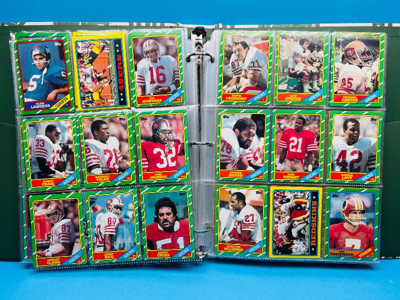Photo 1 of 152413…final sale no returns/refunds- Complete 396 card set- Rookie Jerry Rice- Topps 1986 football cards in binder 