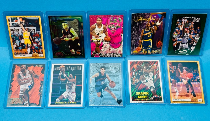 Photo 1 of 152418… final sale no returns/refunds-10 mixed basketball cards in hard plastic sleeves