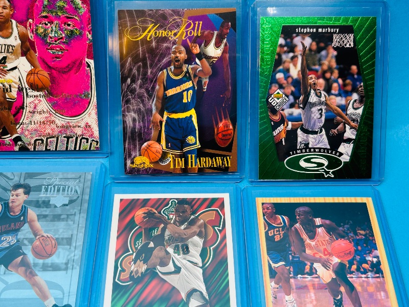 Photo 1 of 152418…  final sale no returns/refunds-10 mixed basketball cards in hard plastic sleeves 
