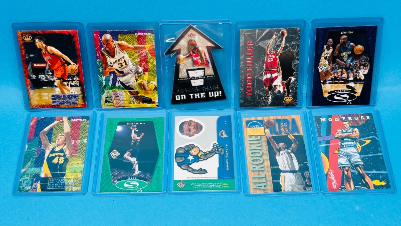 Photo 1 of 152419…  final sale no returns/refunds-10 mixed basketball cards in hard plastic sleeves 