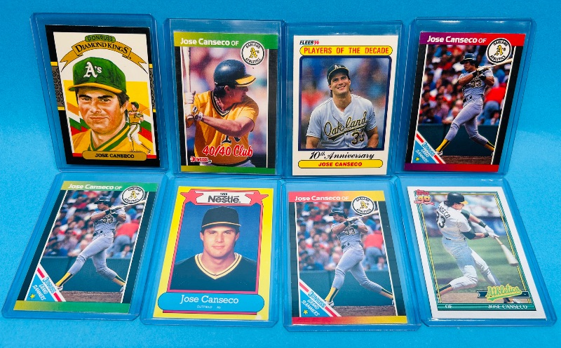 Photo 1 of 152425…8 Jose canseco cards in hard plastic sleeves 