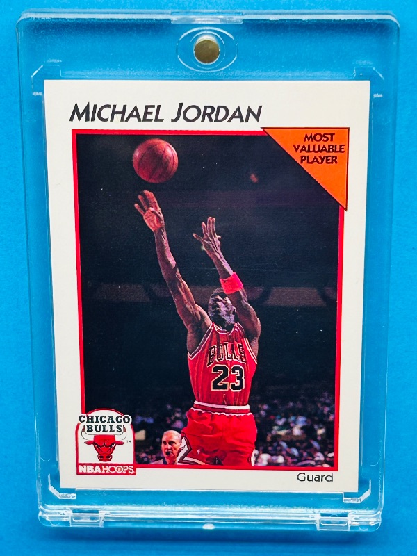 Photo 1 of 152426…Michael Jordan most valuable player card 5 in hard plastic case