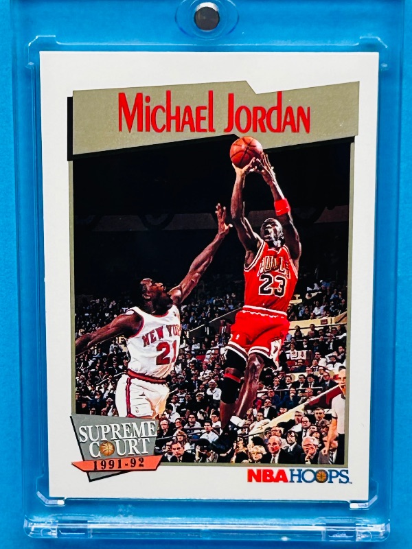 Photo 1 of 152436…Michael Jordan Supreme Court card 455 in hard plastic case