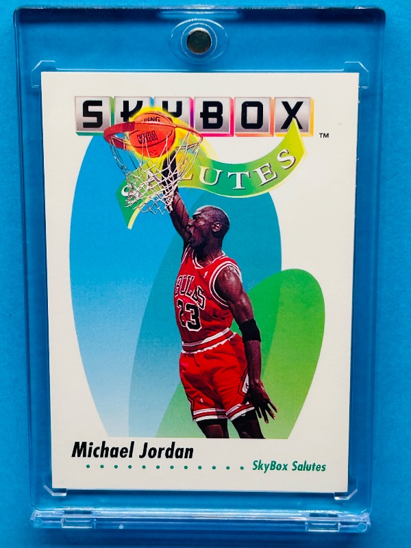 Photo 1 of 152437…Skybox Michael Jordan cards 572 in hard plastic case