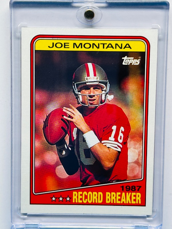 Photo 1 of 152440… Joe Montana record breaker card 4 in hard plastic case