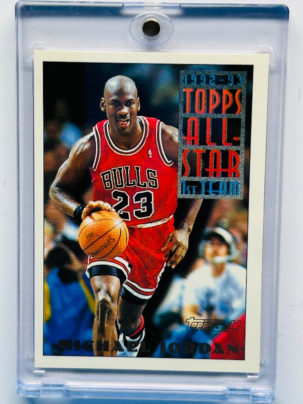 Photo 1 of 152441…Michael Jordan Topps All Star card 101 in hard plastic case