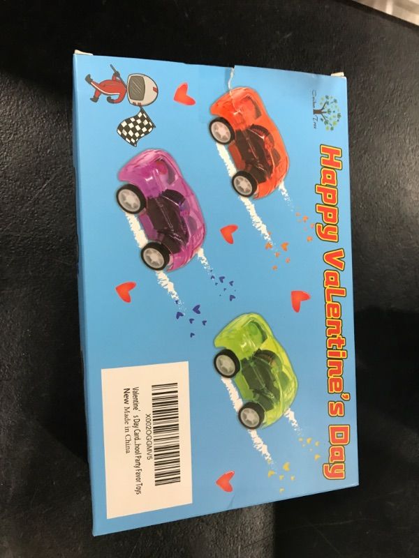 Photo 2 of ceiba tree Cars Valentines Day Cards Classroom Pull Back Racing Cars 28 Pack for Kids Valentines Exchange Gift School Party Favor Toys