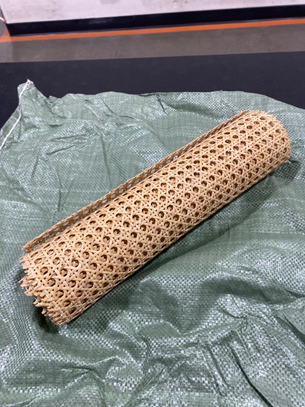 Photo 2 of 14"W x 4Ft Cane Webbing Roll,Natural Rattan Webbing for DIY Home Decor Caning Projects,Woven Open Mesh Cane for Furniture, Chair, Cabinet, Ceiling or Ornaments Indoor