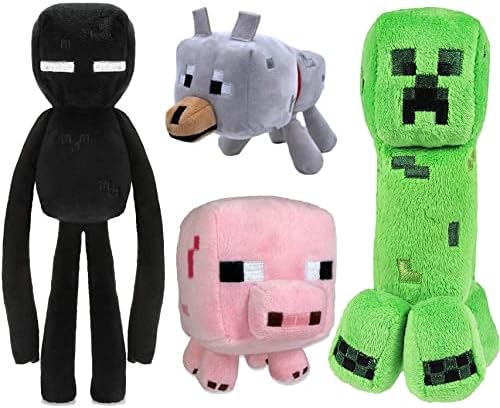 Photo 1 of ZEVREVS 11 Inch Creeper, Baby Pig?Baby Wolf?Enderman Plush Toys?2023 New Plush? The Best Gift for Kids (4 Pack)