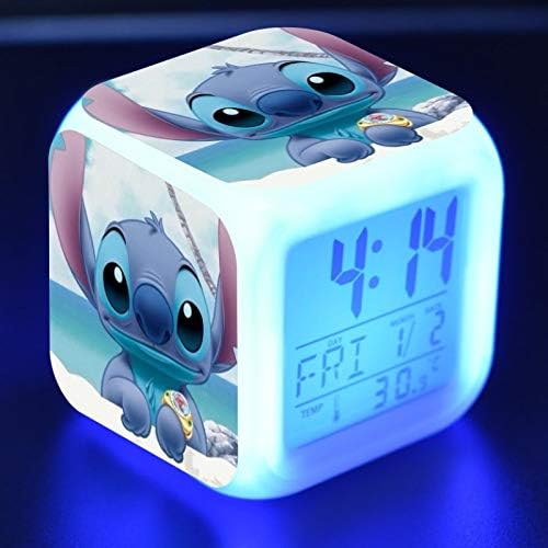 Photo 1 of MGFAION 3 inch Small Size Mini Minecraft LED Digital Alarm Clock 7 Colorful Bedroom Light with Time, Temperature, Alarm, Date,Room Decor for Kids Boys Girls