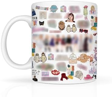 Photo 1 of Ceramic Mug, 11 Oz, Music Lovers Gift for Women, Taylor Swift, Eras Tour, Album Inspired Gift, Daily Use Coffee Cup, Non-Slip Bottom, Hand Wash Only, Reusable, Perfect for Travel and Home

