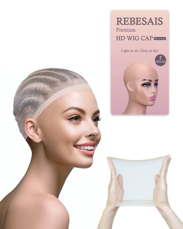 Photo 1 of 2 PACK - HD Wig Cap for Lace Front Wigs, Wig Caps for Women Premium Quality Wig Accessories for Women's Invisible Hairline (6 PCS)