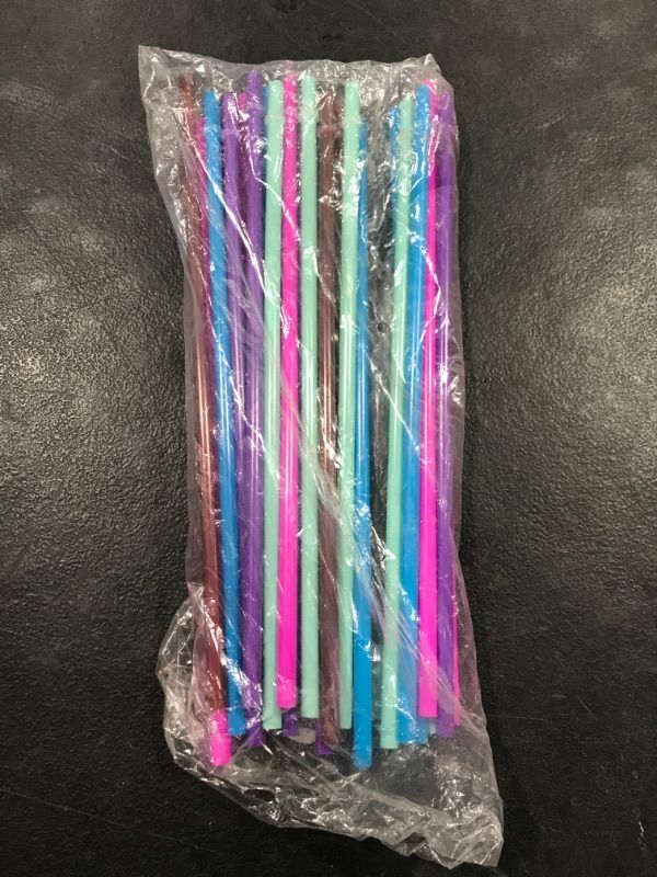 Photo 2 of 12 Inch Reusable Straws Pack of 24 - Variety Color Pack