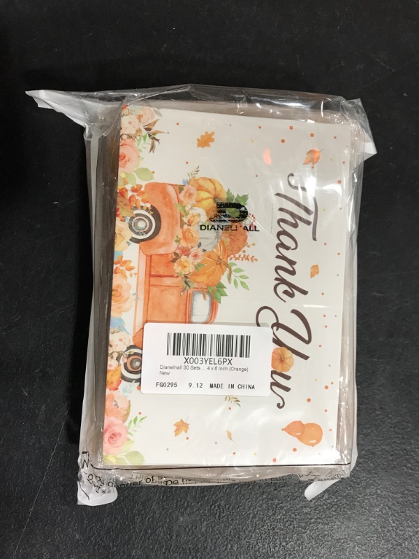 Photo 2 of Dianelhall 30 Set Pumpkin Fall Thank You Card with Envelopes Stickers Pumpkin Thank You Note Cards Floral Pumpkin Truck Thank You Blank Card for Thanksgiving Baby Shower Wedding, 4 x 6 Inch(Orange)