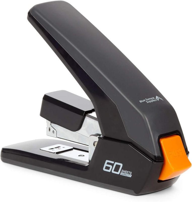 Photo 1 of Blue Summit Supplies Effortless Stapler, Lightweight Ergonomic Design, Easy to Load Heavy Duty Stapler, 60 Sheet Capacity, Includes 2000 Standard Staples

