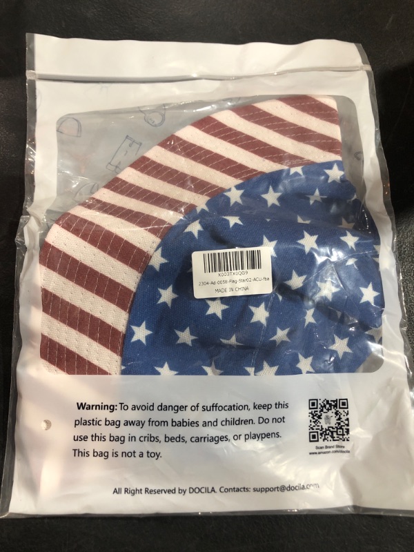 Photo 1 of DOCILA Stylish Bucket Hats for Women Foldable Outdoor Plaid Fisherman Sun/Rain Cap with Chin Strap One Size Z-flag