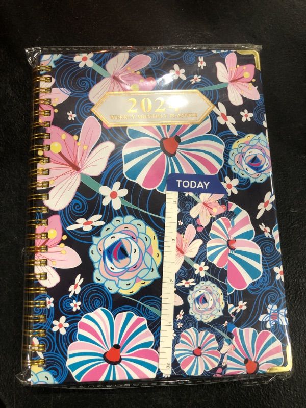 Photo 1 of 2024 Planner, Academic Planner 2024 with Tabs, Weekly & Monthly Planner 2024 from Jan. 2024-Dec. 2024, 8.5"×6.1", Twin-Wire Binding, Thick Paper, Home or Office Use for Gifts