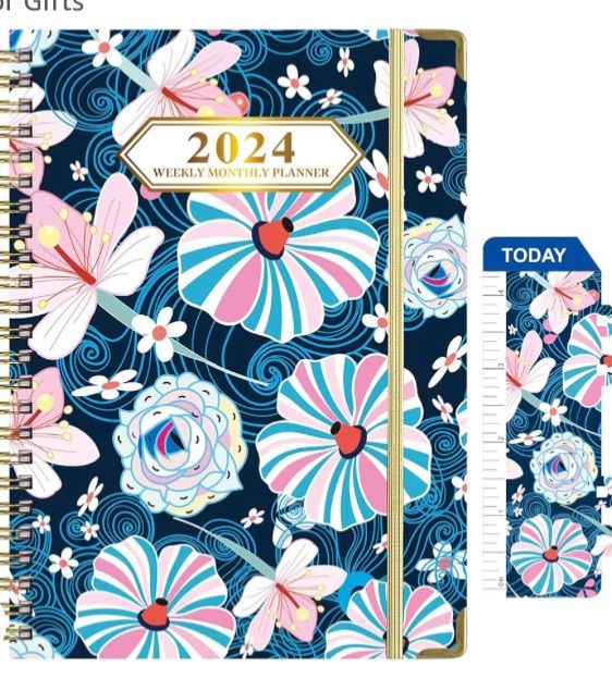 Photo 2 of 2024 Planner, Academic Planner 2024 with Tabs, Weekly & Monthly Planner 2024 from Jan. 2024-Dec. 2024, 8.5"×6.1", Twin-Wire Binding, Thick Paper, Home or Office Use for Gifts