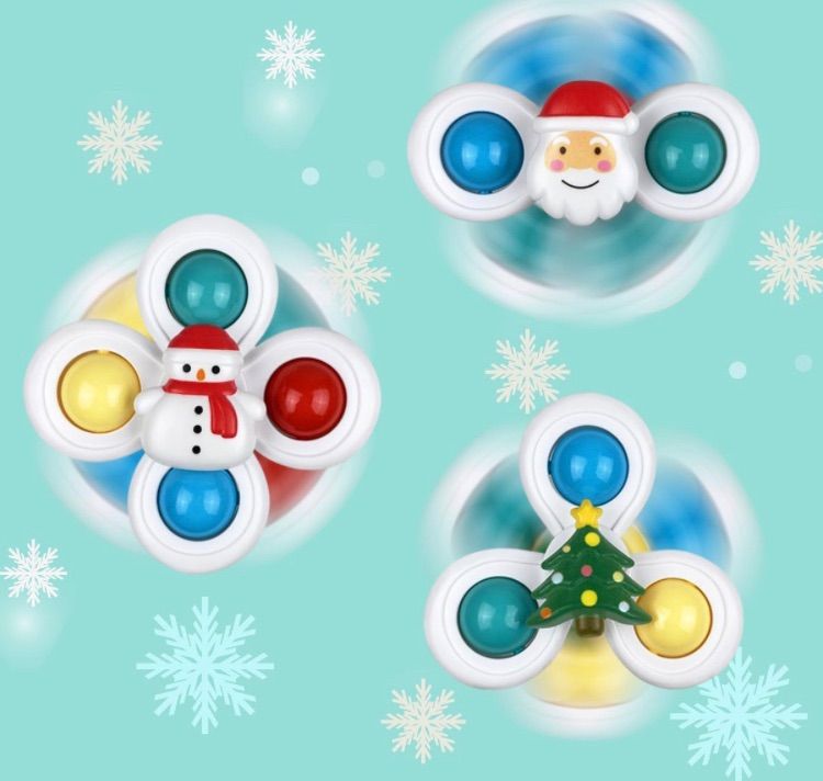 Photo 1 of Anditoy 3 Pack Christmas Suction Cup Spinner Toys for Baby Toddlers Kids Christmas Stocking Stuffers Gifts