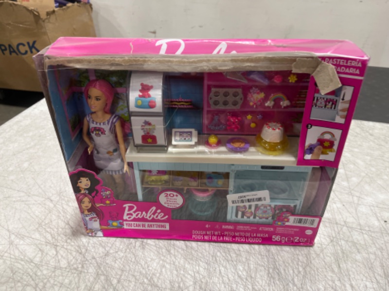 Photo 2 of Barbie Doll Bakery Playset with Pink-Haired Petite Doll, Baking Station - Multi
